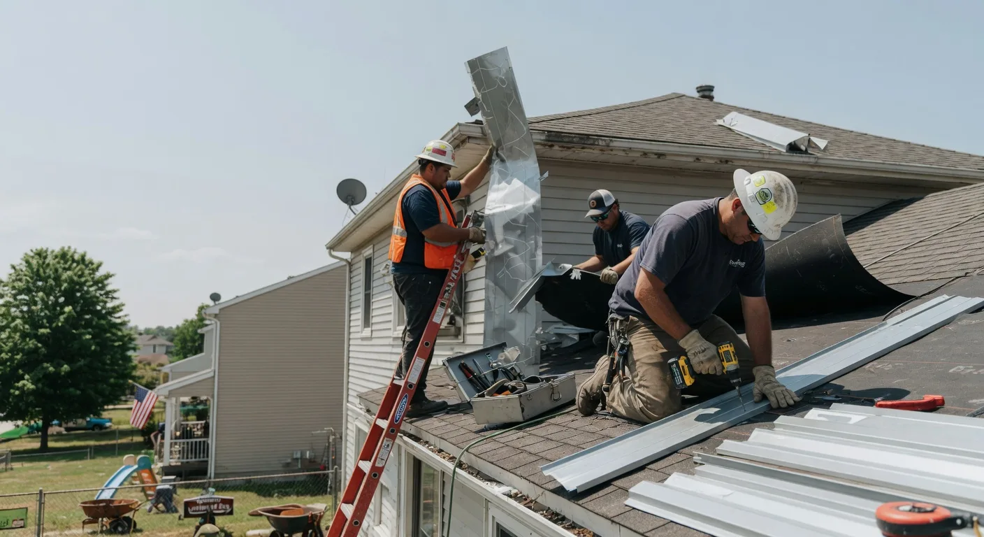 Storm Damage Metal Roof Repair in Meridian, NY